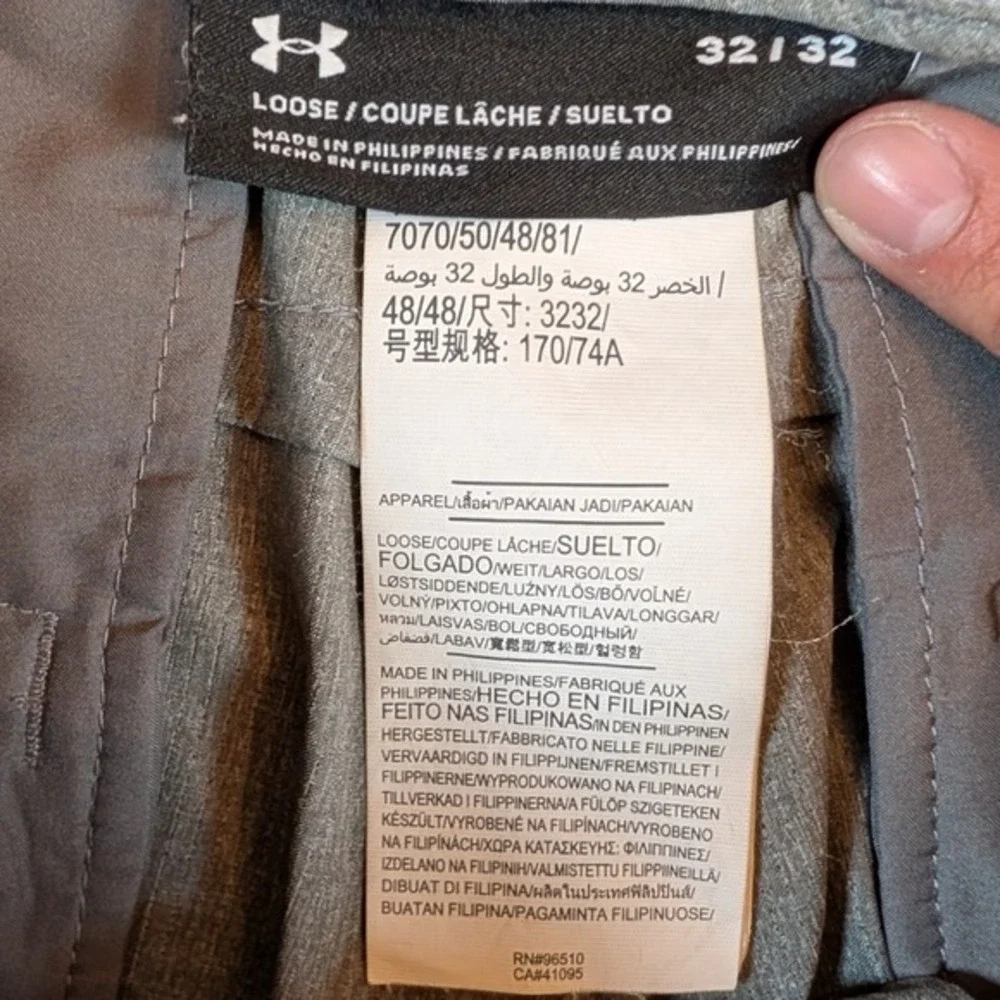 Under Armour Loose Fit Chino Golf Pants Men's 32x32‎ Gray Flat Front UA Tech